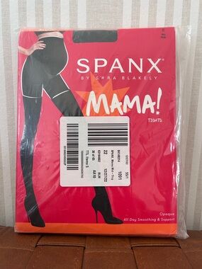 Spanx Mama! Tights in Very Black Size C Opaque Smoothing Support NWT
